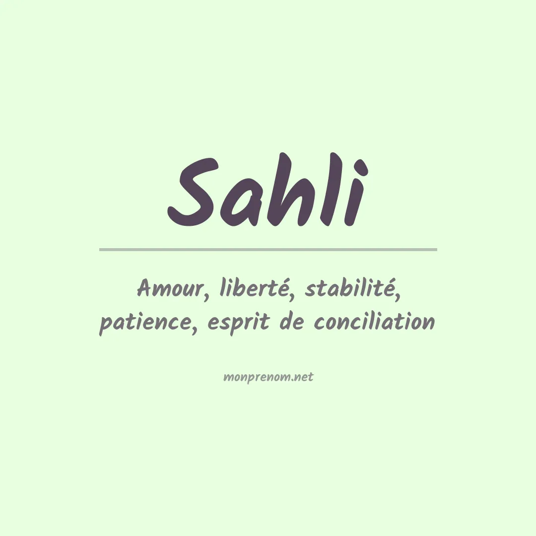 Signification du Prénom Sahli