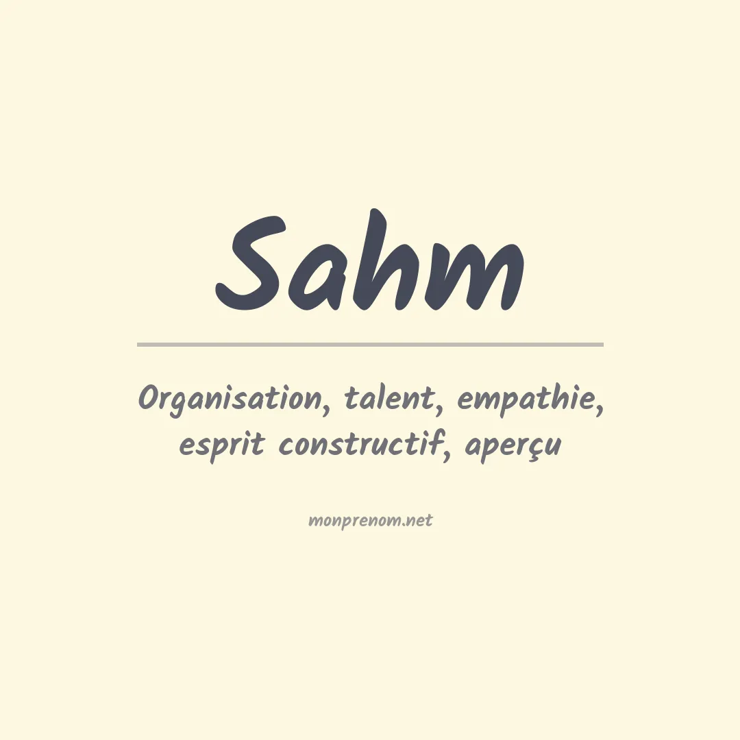 Signification du Prénom Sahm