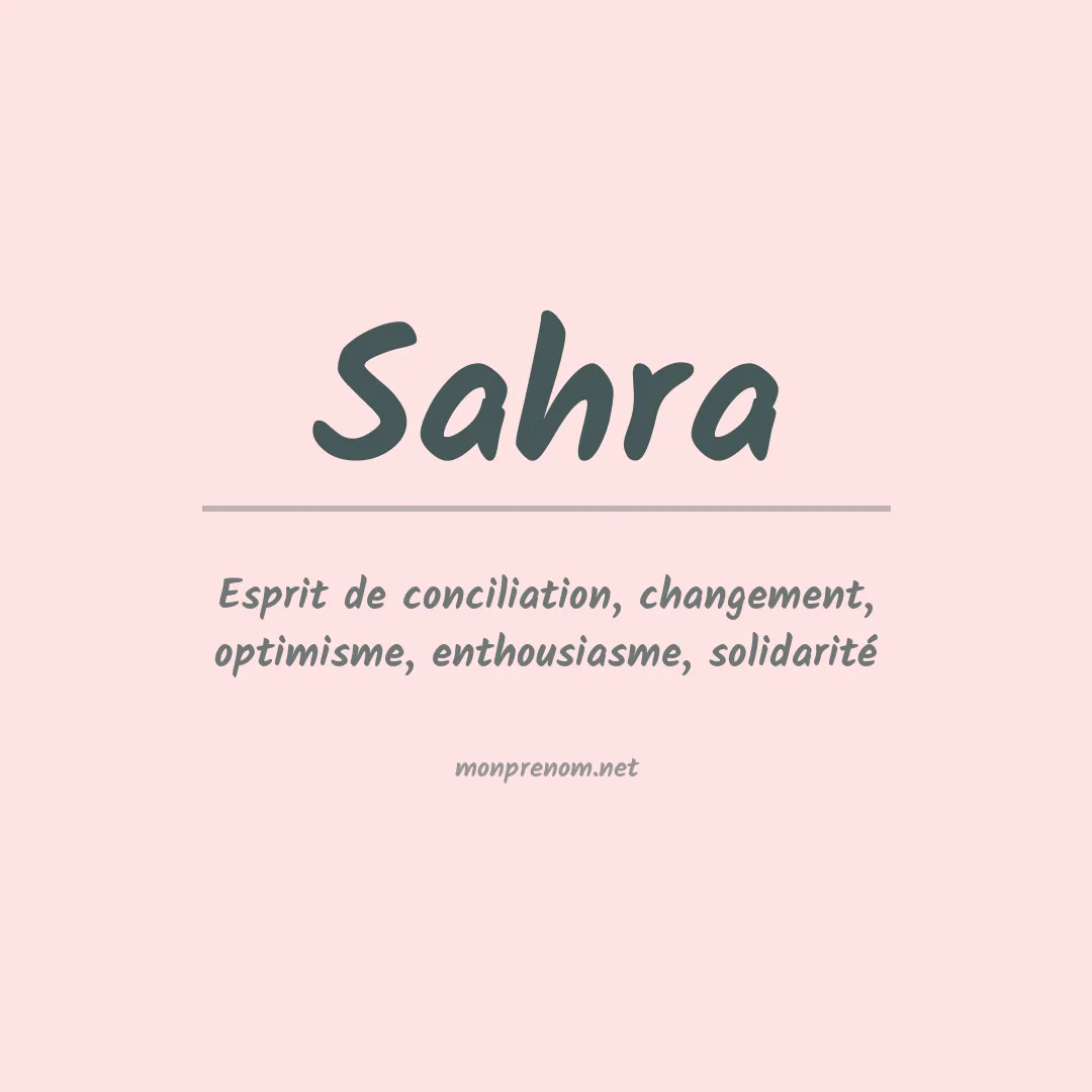 Signification du Prénom Sahra