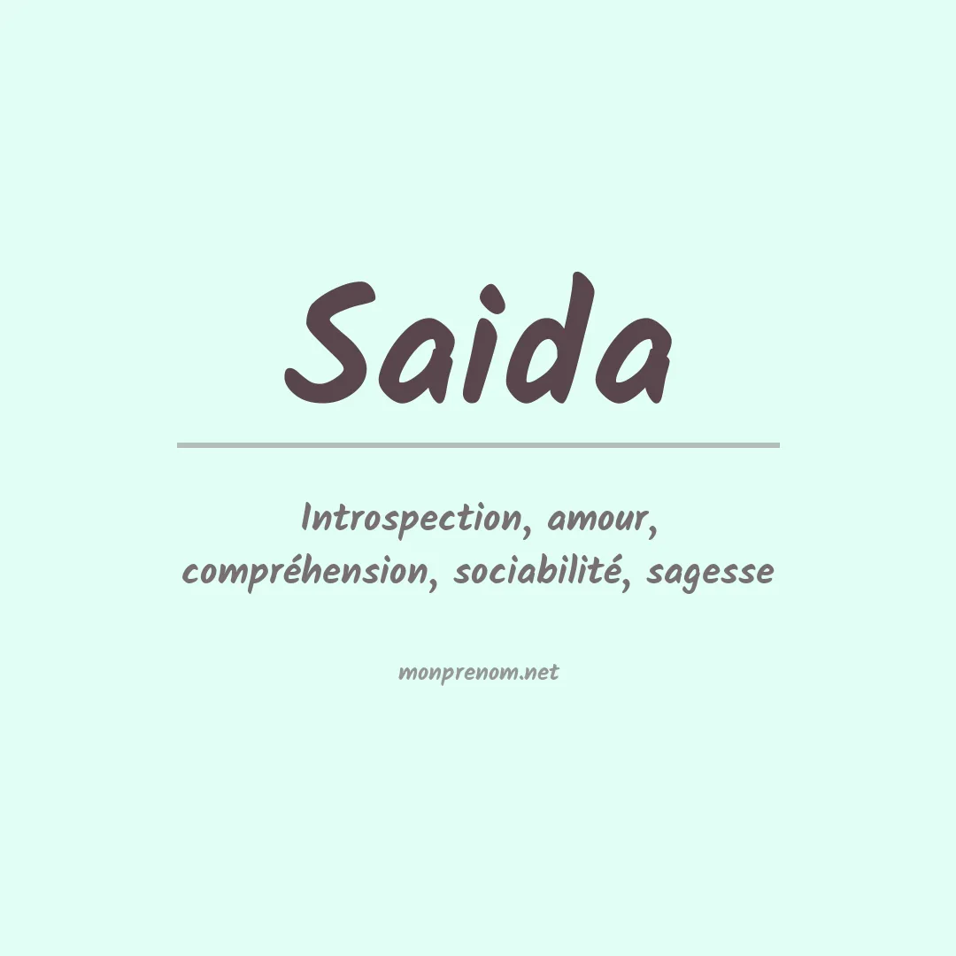 Signification du Prénom Saida