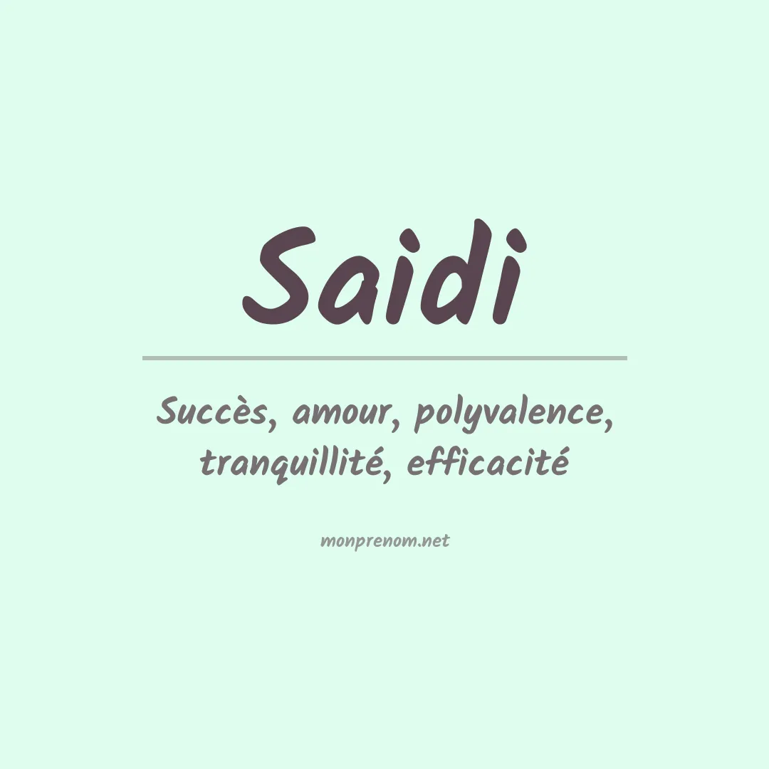 Signification du Prénom Saidi