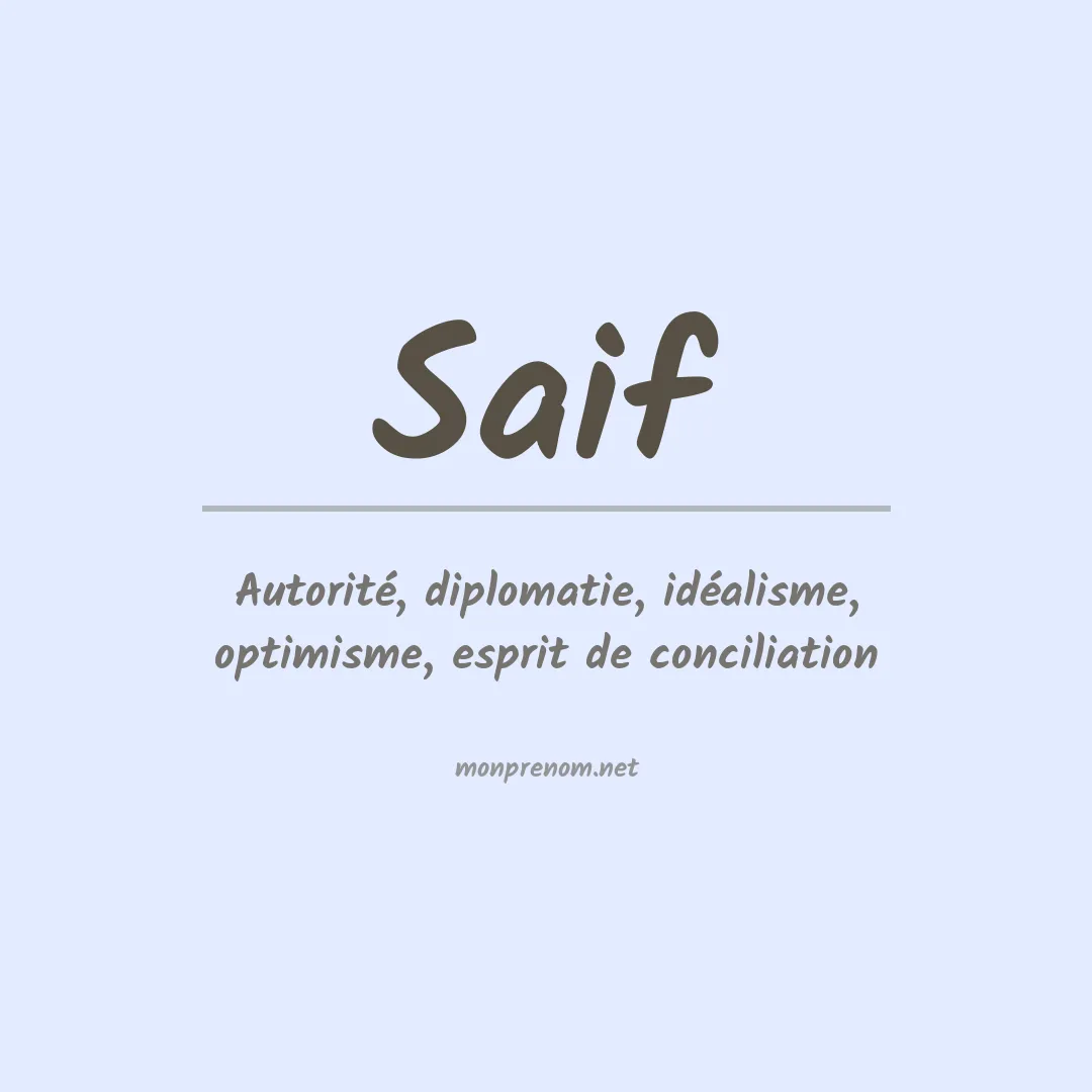 Signification du Prénom Saif Signification du Prénom Saif