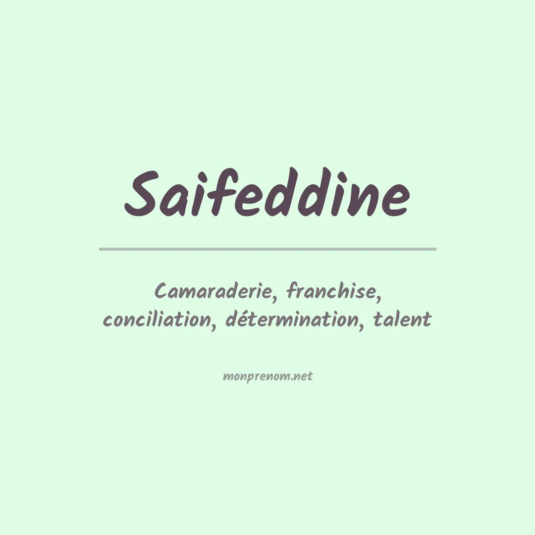 Signification du Prénom Saifeddine