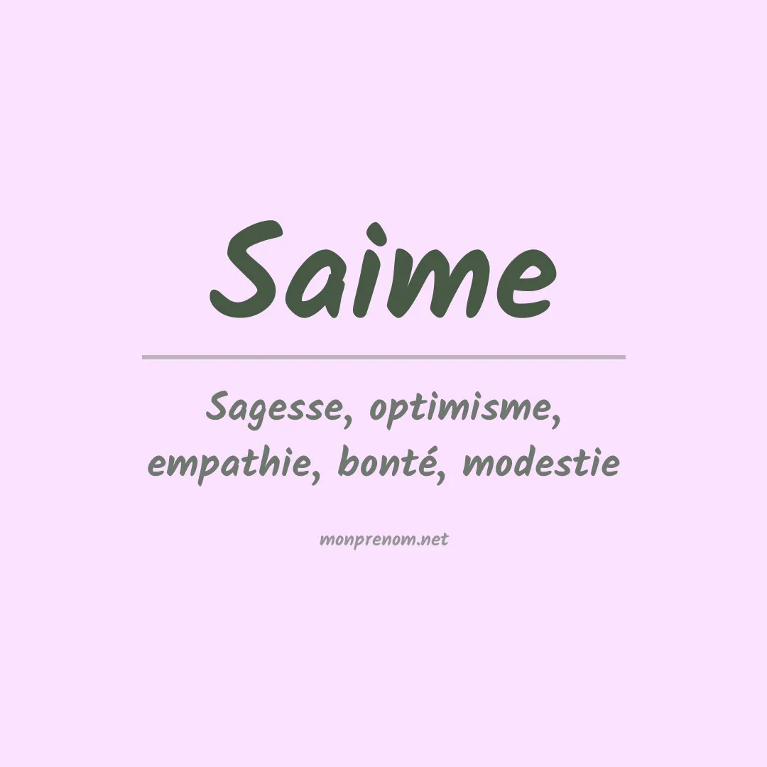 Signification du Prénom Saime