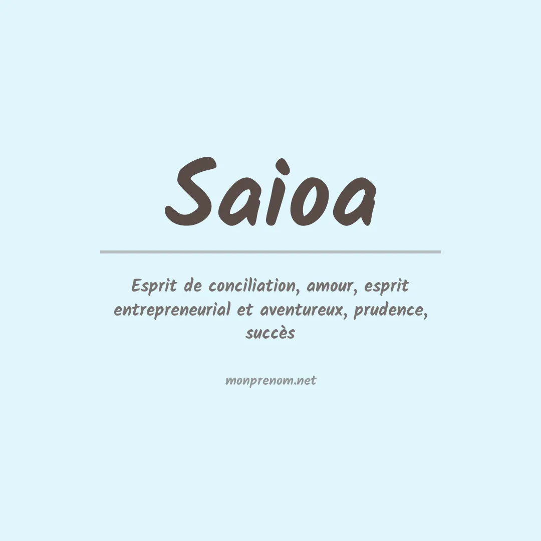 Signification du Prénom Saioa