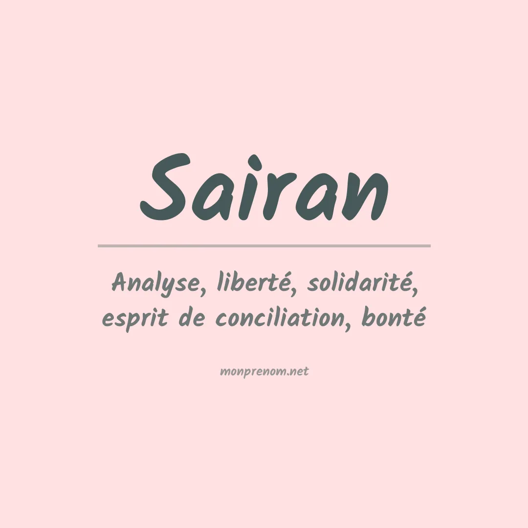 Signification du Prénom Sairan Signification du Prénom Sairan