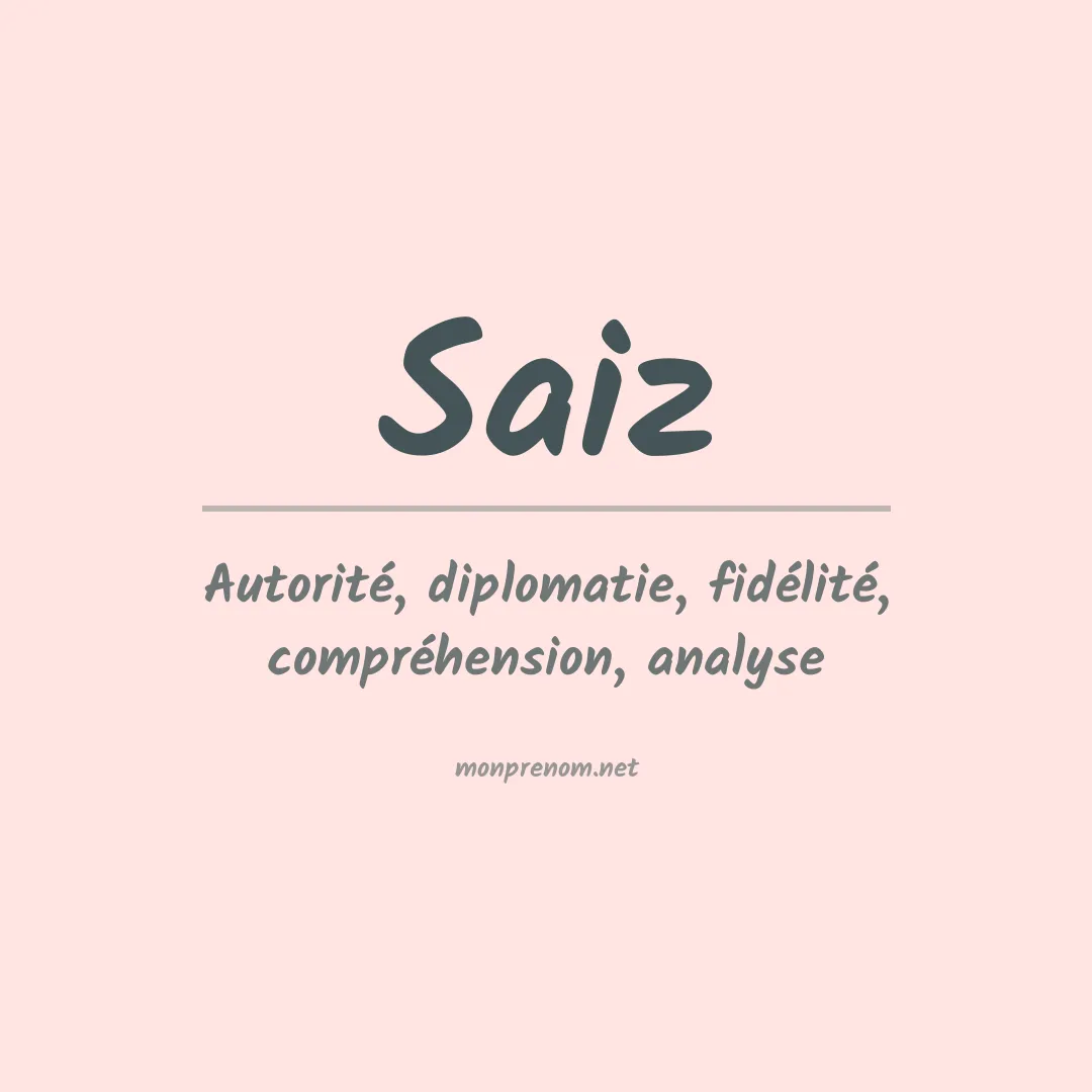 Signification du Prénom Saiz