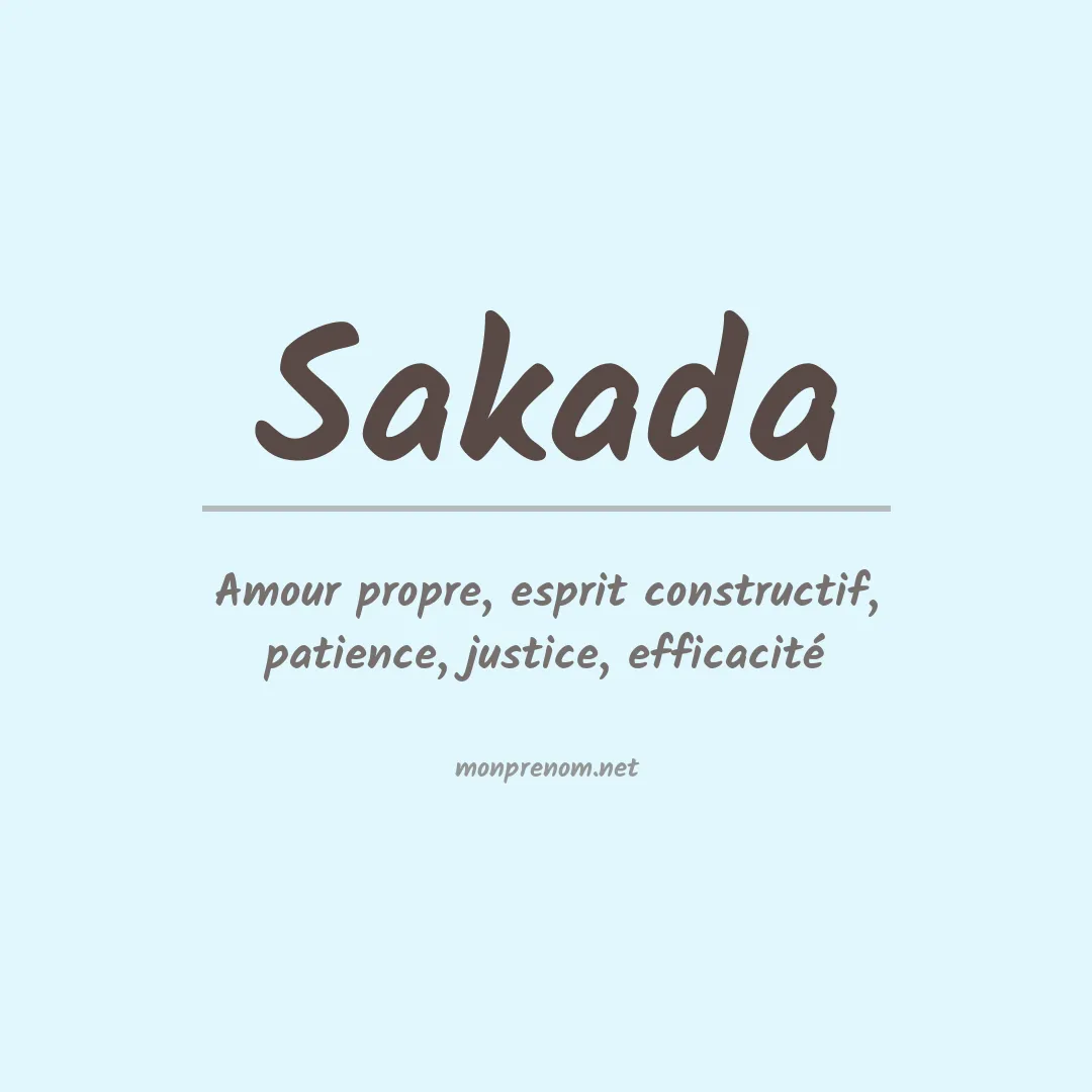 Signification du Prénom Sakada Signification du Prénom Sakada
