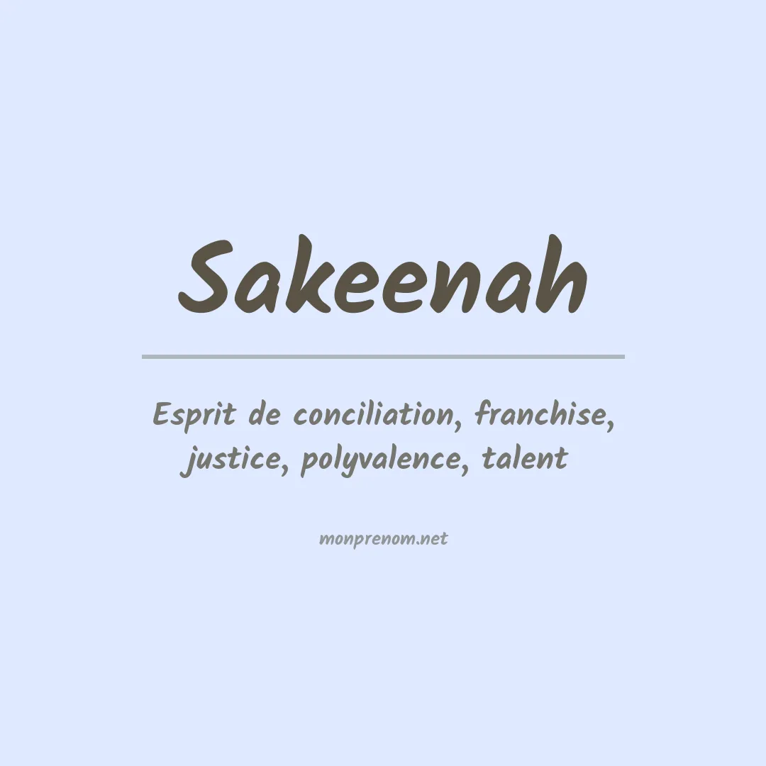 Signification du Prénom Sakeenah Signification du Prénom Sakeenah