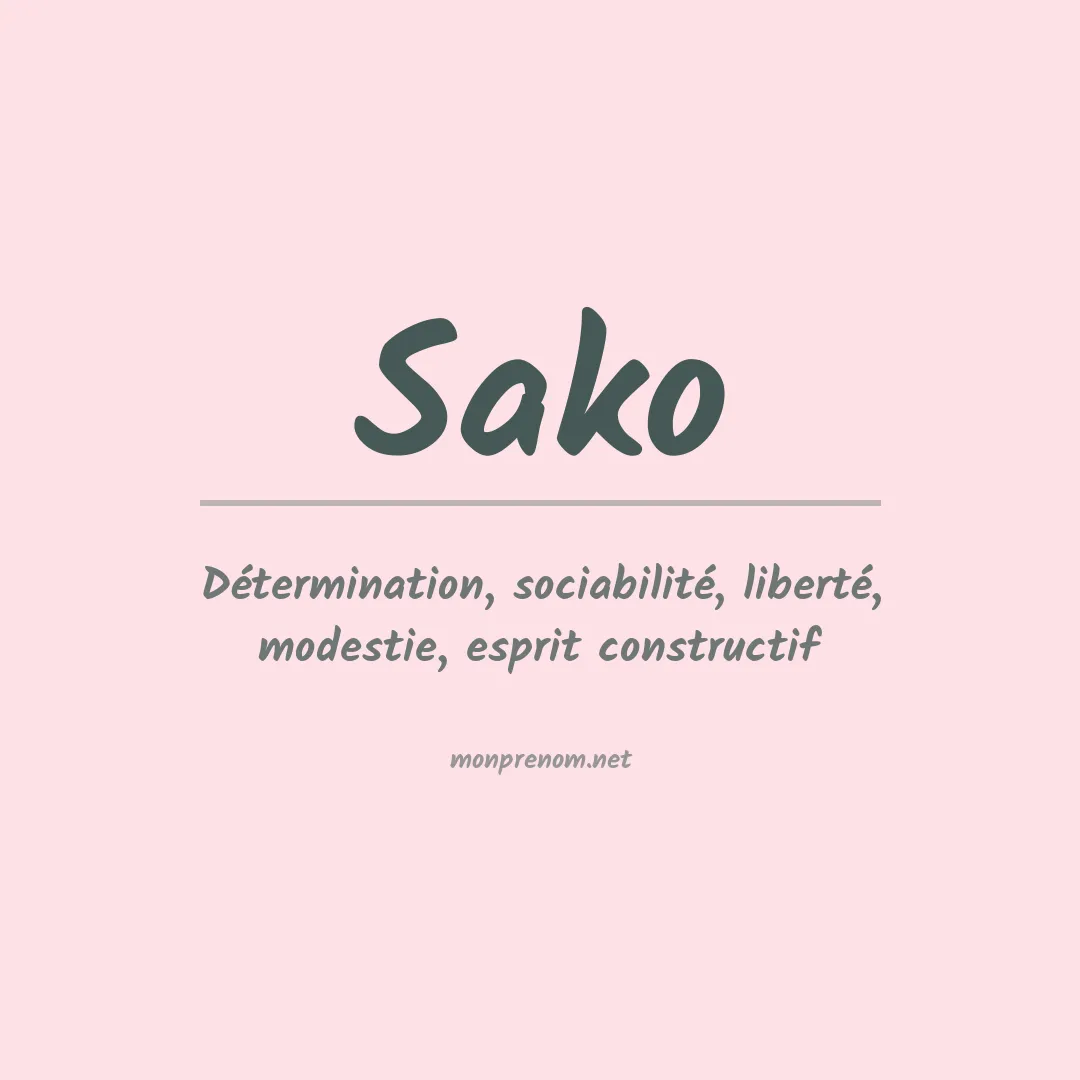 Signification du Prénom Sako
