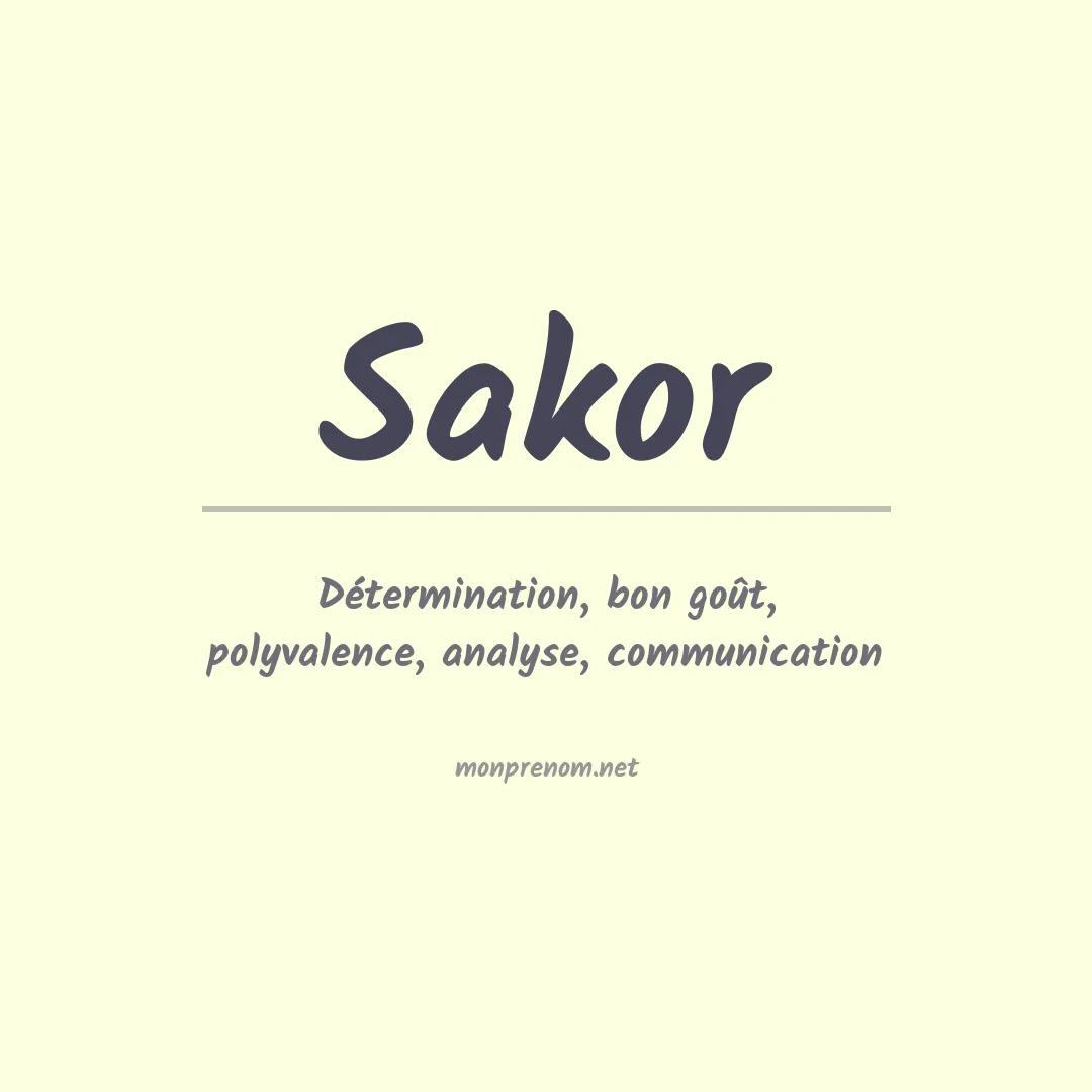 Signification du Prénom Sakor Signification du Prénom Sakor