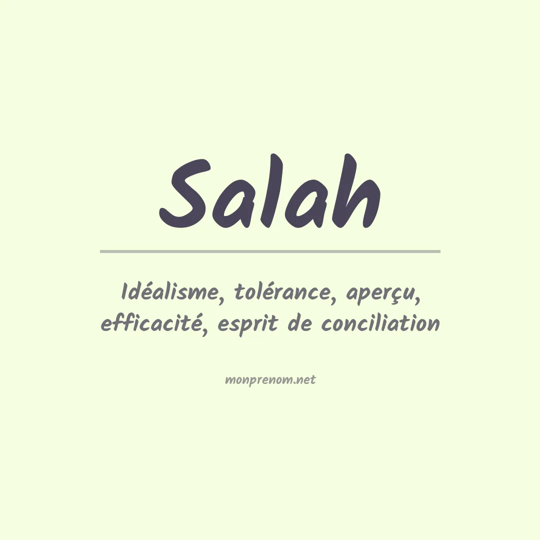 Signification du Prénom Salah