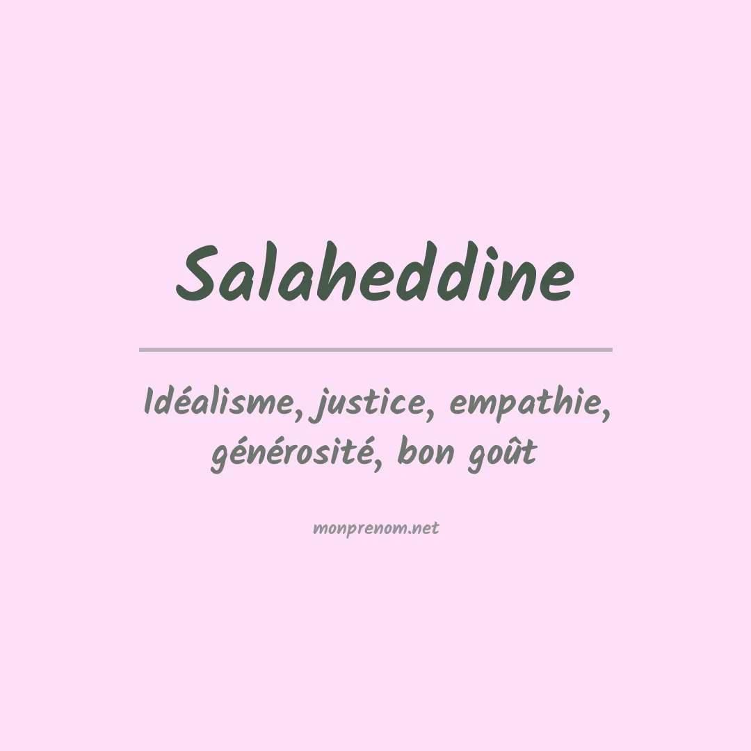 Signification du Prénom Salaheddine Signification du Prénom Salaheddine