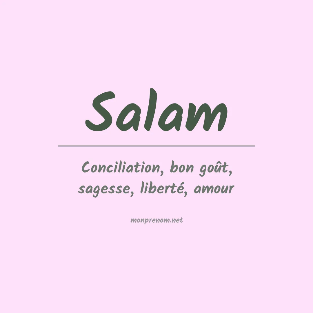 Signification du Prénom Salam