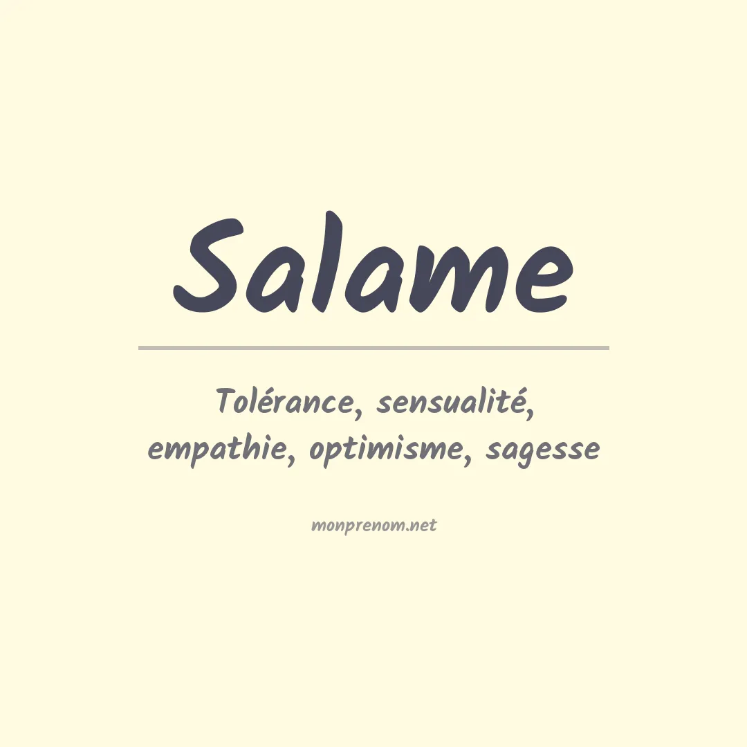 Signification du Prénom Salame