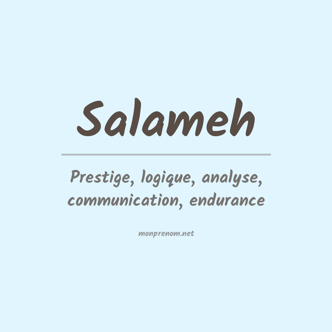 Signification du Prénom Salameh