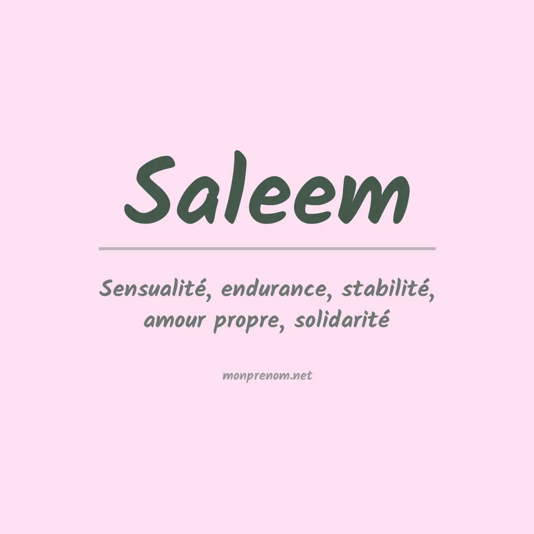 Signification du Prénom Saleem