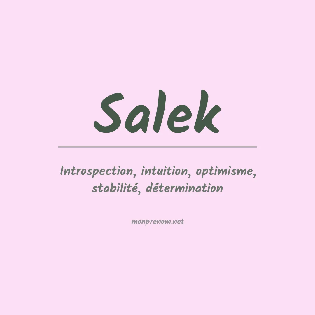Signification du Prénom Salek