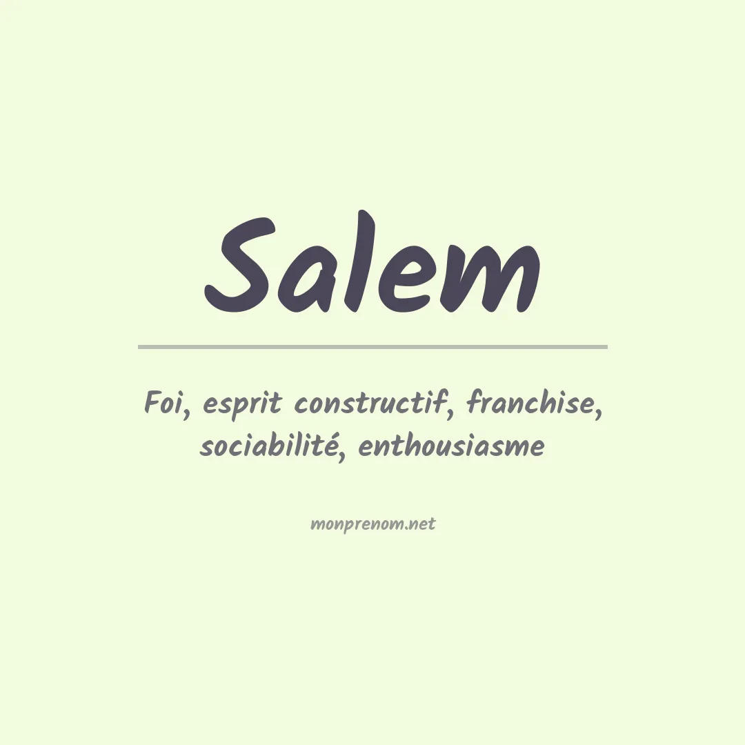 Signification du Prénom Salem