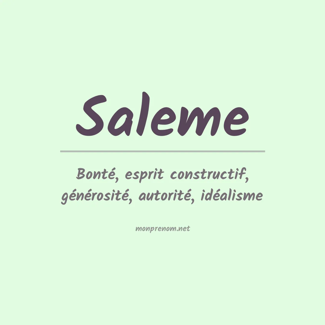 Signification du Prénom Saleme