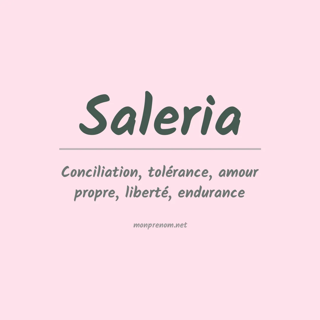 Signification du Prénom Saleria Signification du Prénom Saleria