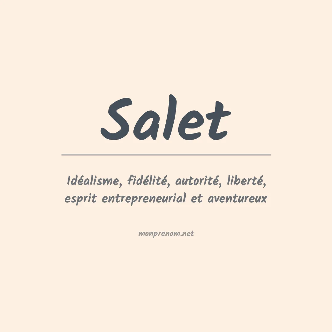 Signification du Prénom Salet Signification du Prénom Salet