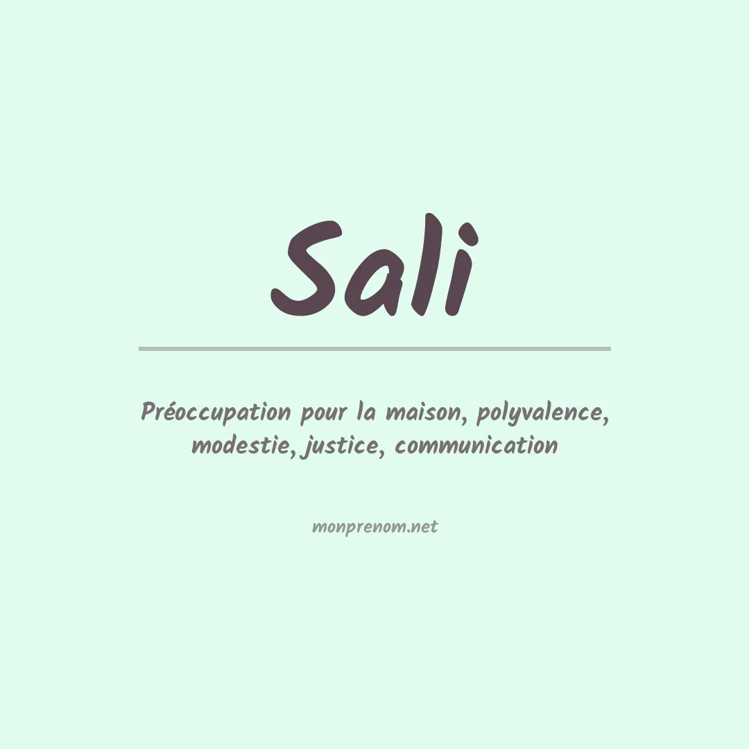 Signification du Prénom Sali