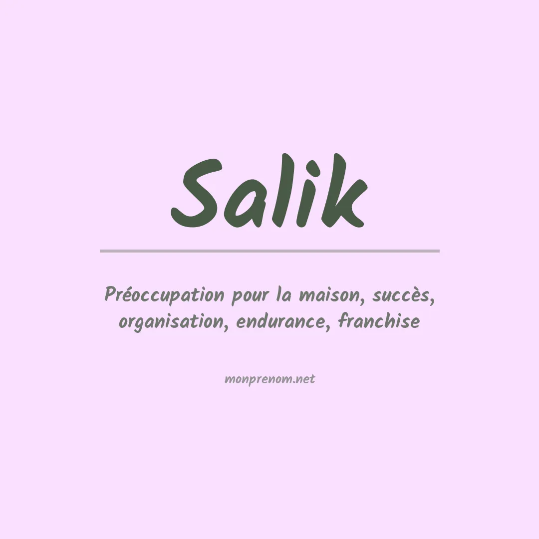 Signification du Prénom Salik