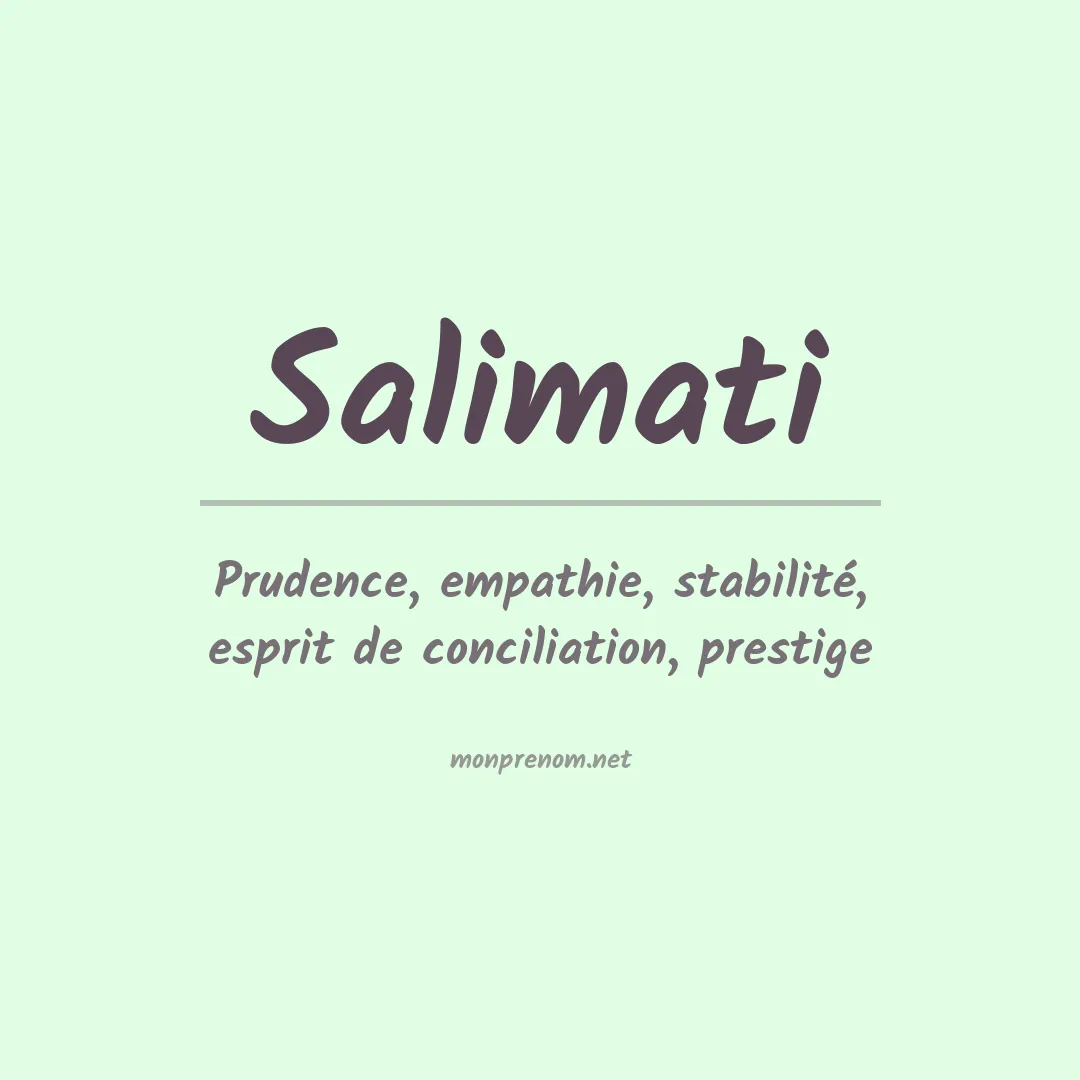 Signification du Prénom Salimati Signification du Prénom Salimati