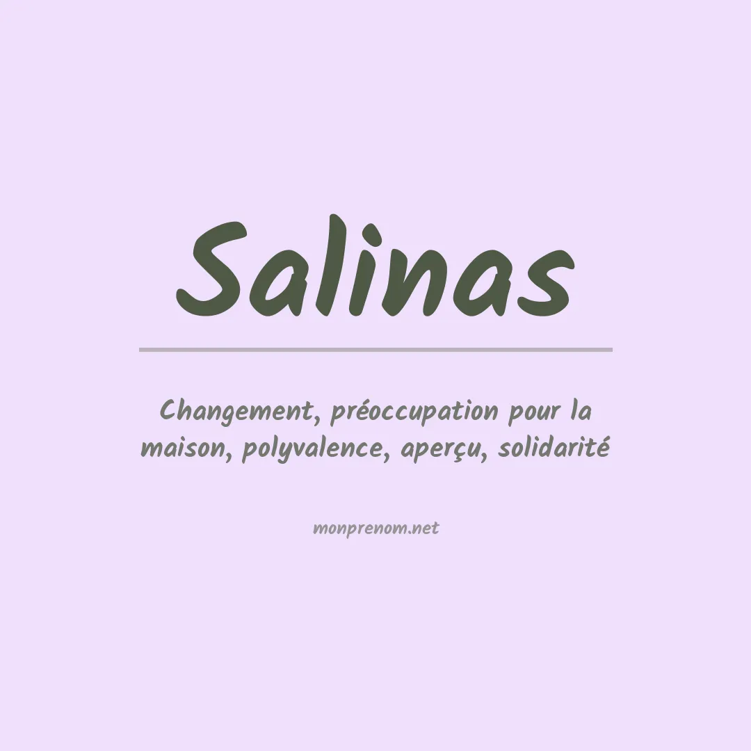 Signification du Prénom Salinas
