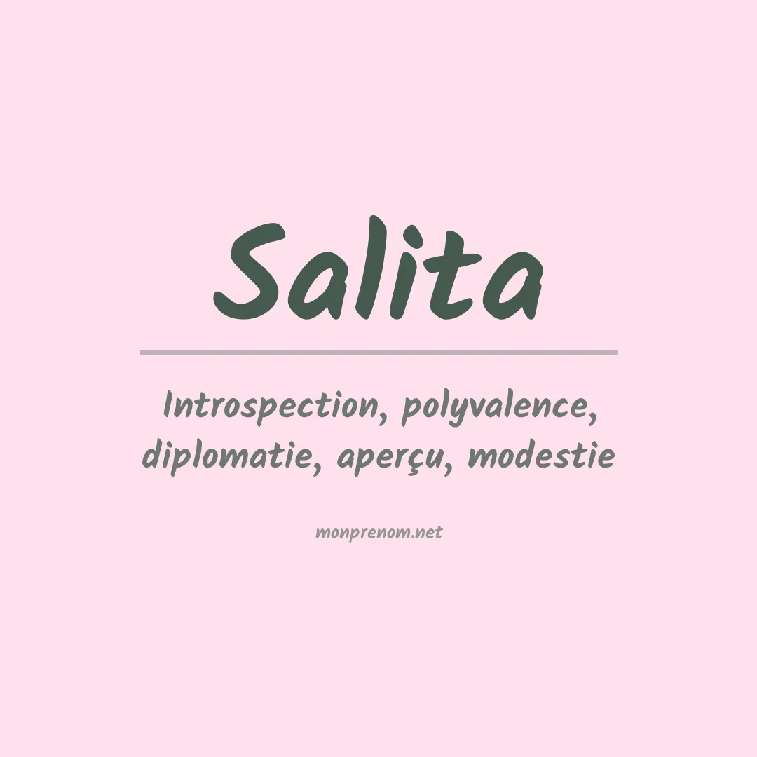 Signification du Prénom Salita Signification du Prénom Salita