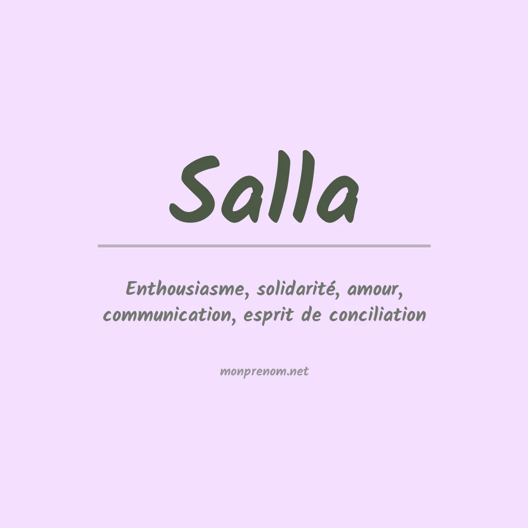Signification du Prénom Salla Signification du Prénom Salla