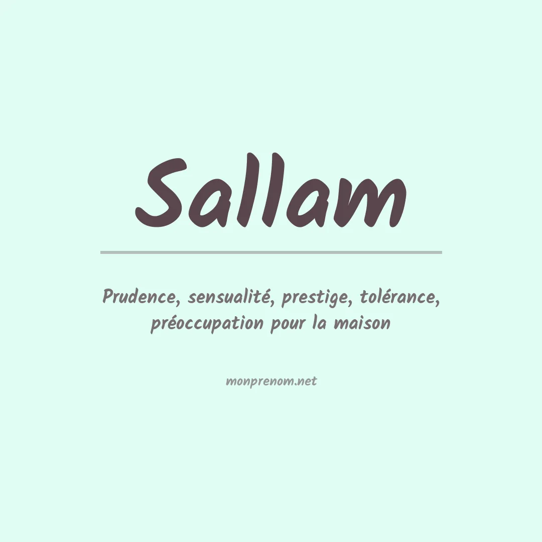 Signification du Prénom Sallam Signification du Prénom Sallam