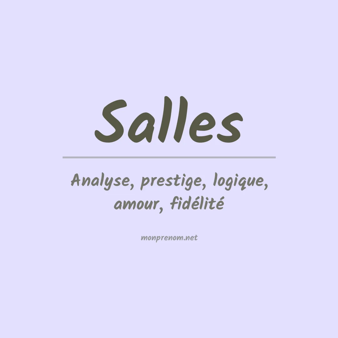 Signification du Prénom Salles