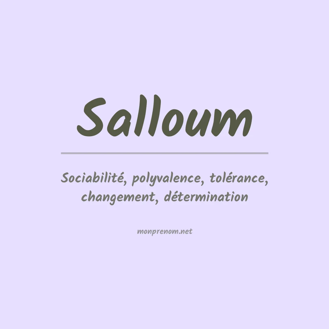 Signification du Prénom Salloum