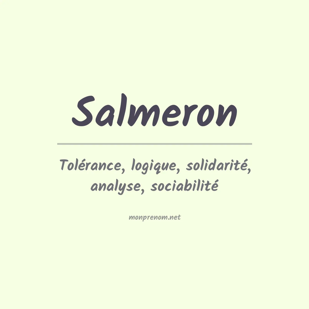 Signification du Prénom Salmeron Signification du Prénom Salmeron