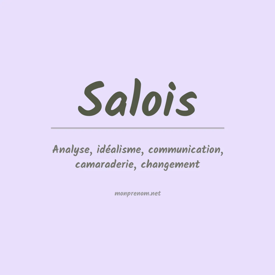 Signification du Prénom Salois