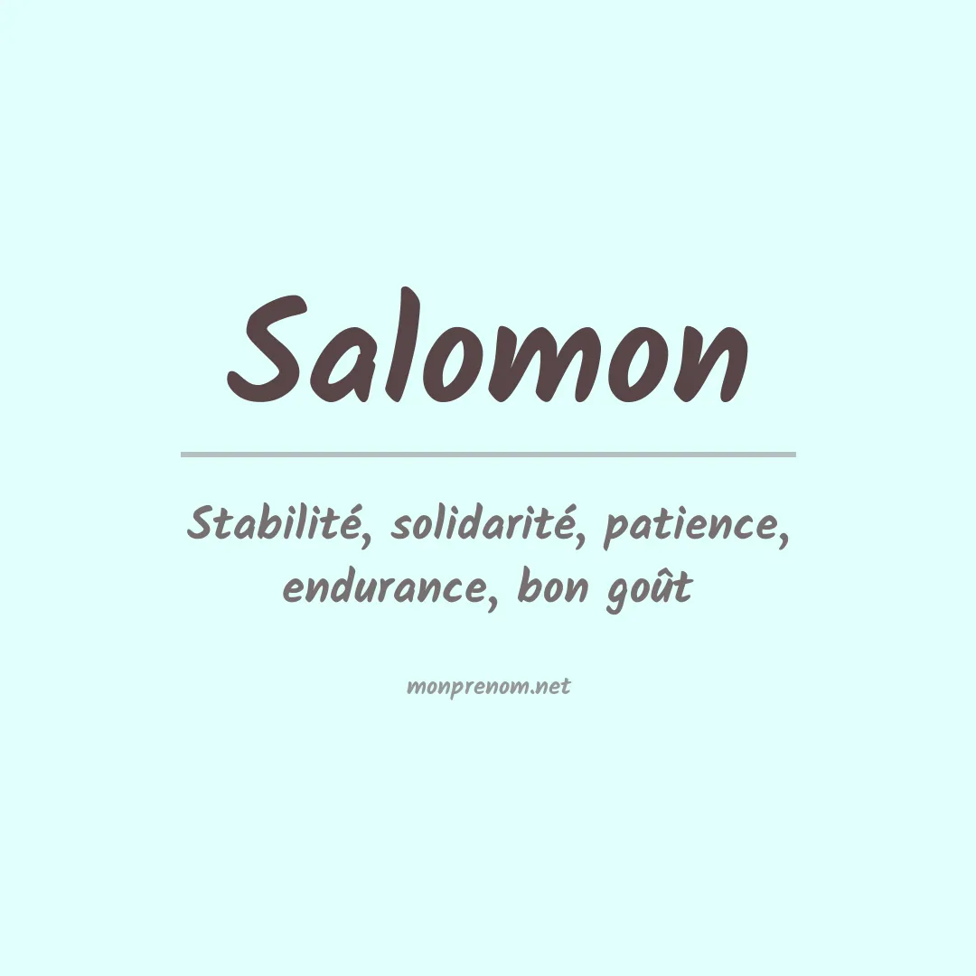 Signification du Prénom Salomon