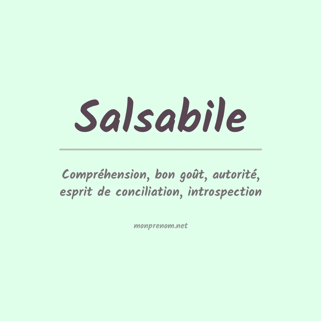 Signification du Prénom Salsabile