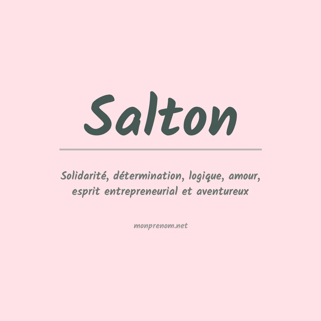 Signification du Prénom Salton