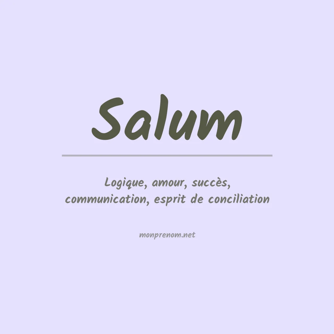 Signification du Prénom Salum Signification du Prénom Salum