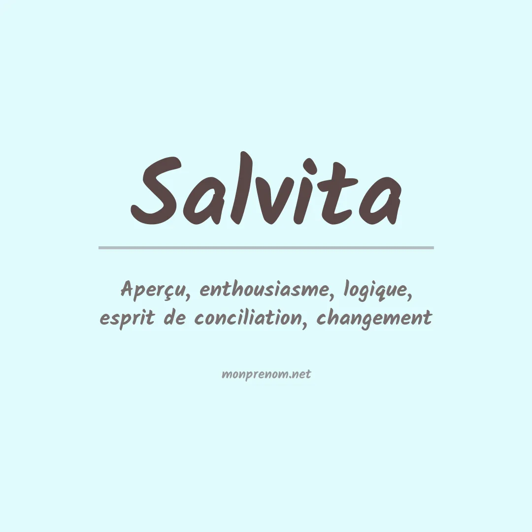 Signification du Prénom Salvita Signification du Prénom Salvita