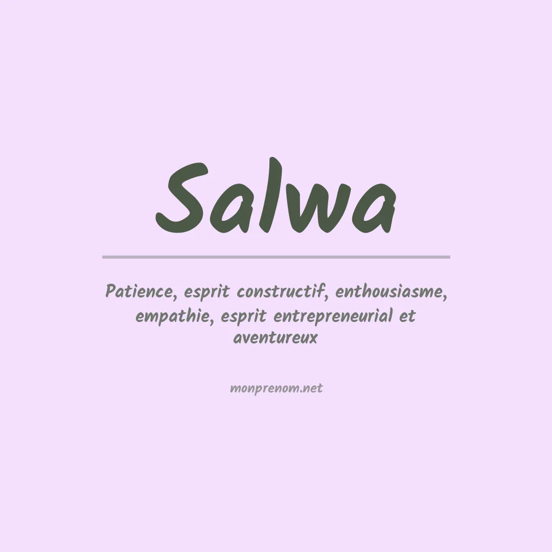 Signification du Prénom Salwa