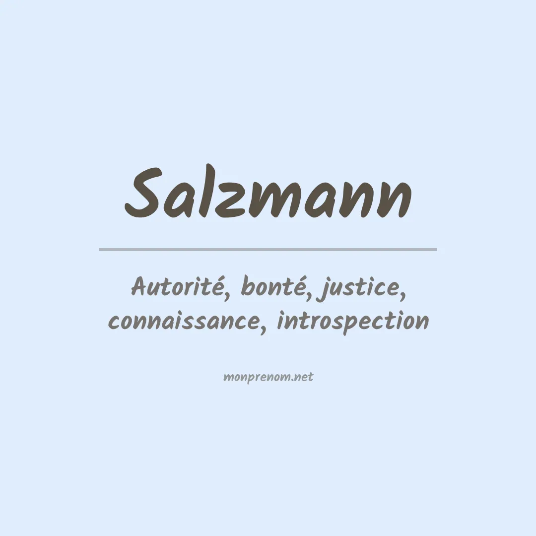 Signification du Prénom Salzmann