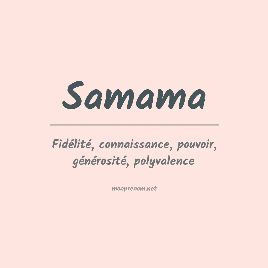 Signification du Prénom Samama Signification du Prénom Samama