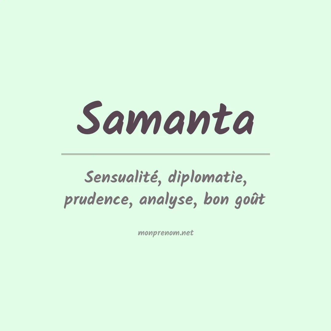 Signification du Prénom Samanta