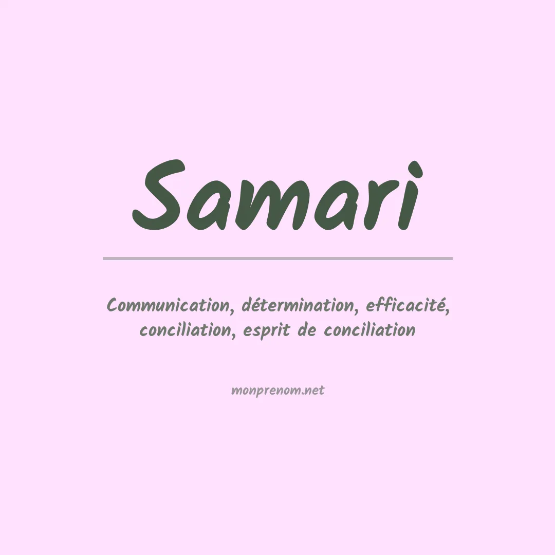 Signification du Prénom Samari Signification du Prénom Samari