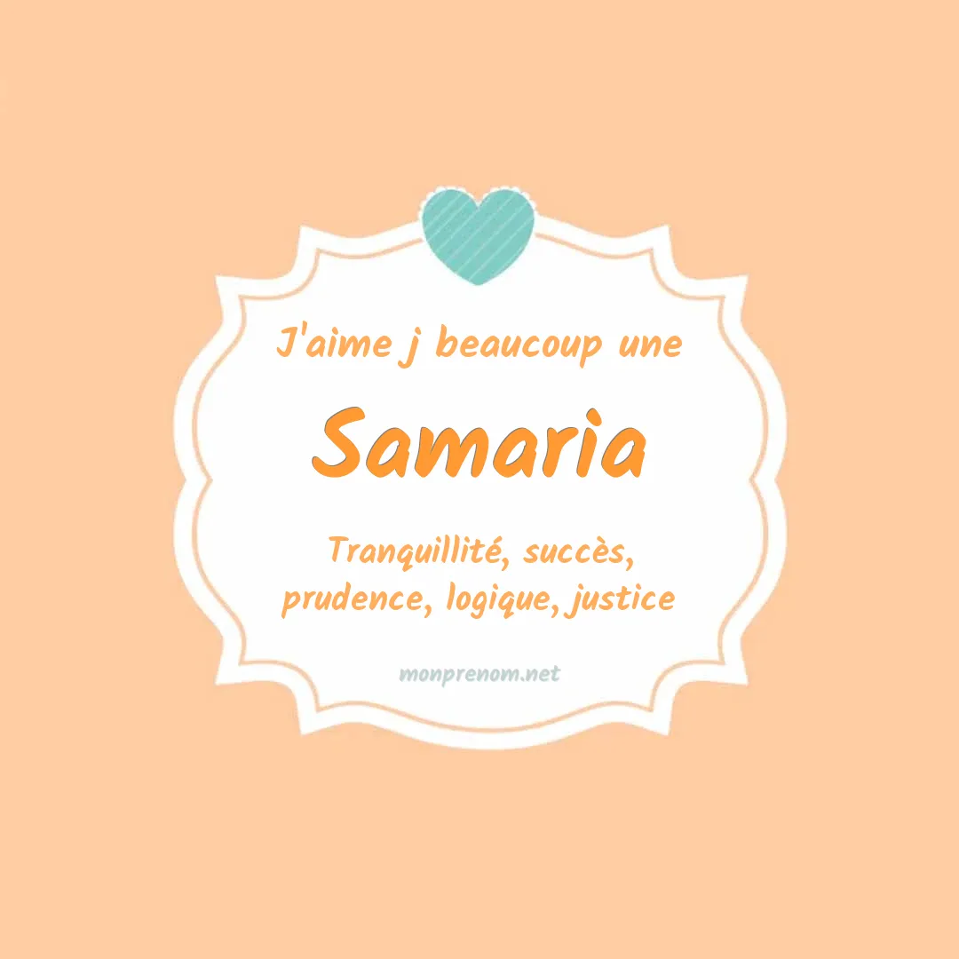 j'aime beaucoup Samaria