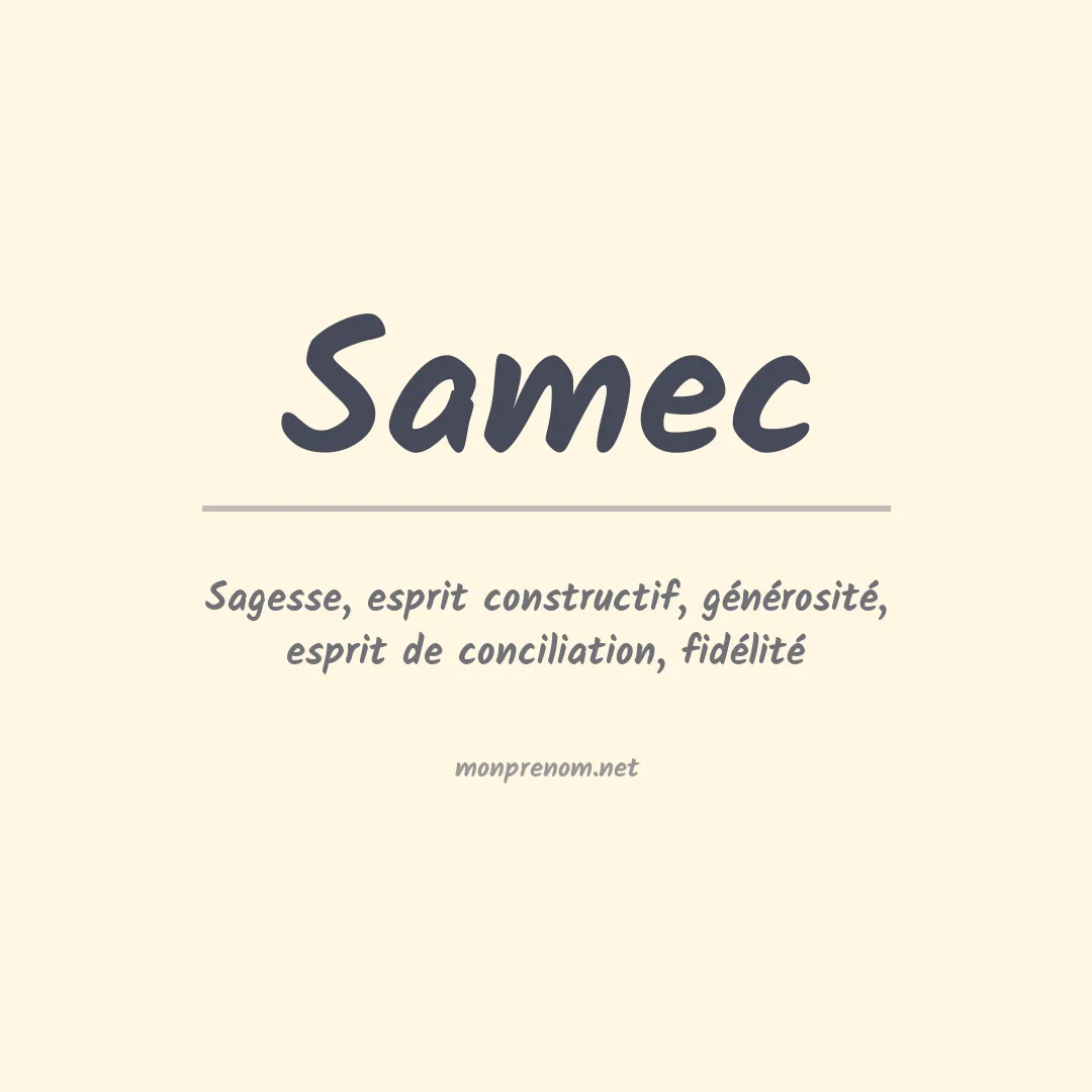 Signification du Prénom Samec