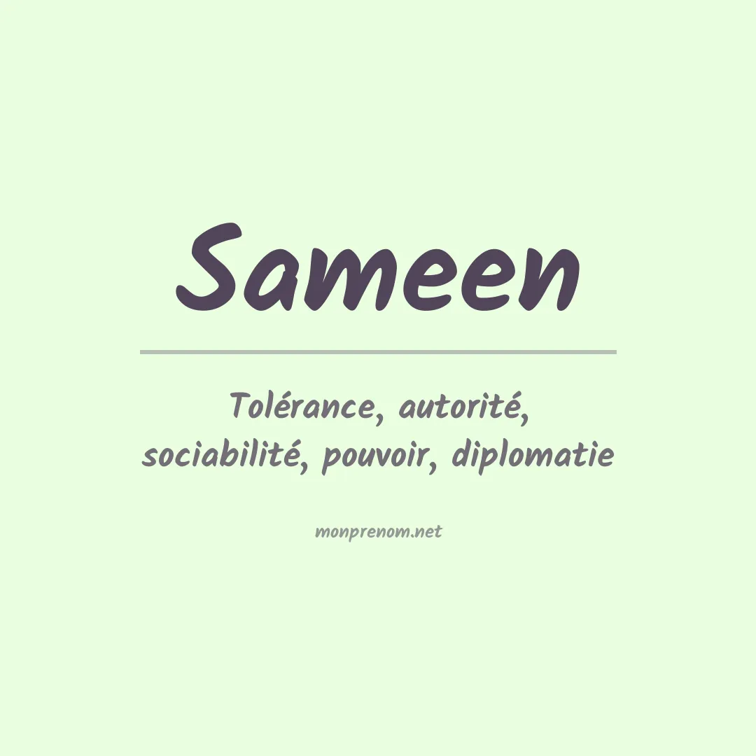 Signification du Prénom Sameen